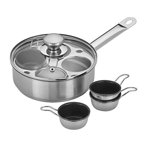 Demeyere Resto 4-Cup Stainless Steel Egg Poacher Set